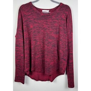 Rag & Bone Red Black Space Dye Long Sleeve Top Oversized Knit L/G L Large